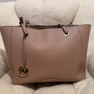 Michael Kors Pink Tote Bag with Gold Accents